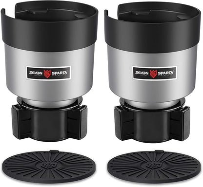 SEVEN SPARTA 2 Pack Car Cup Holder Expander Organizer Adjustable Base, Compatible with Yeti 20/26/30 oz, Hydro Flasks 32/40oz, Nalgenes 30/32/38/48 oz, Other Bottles in 3.4"-3.8" (Silver) | Compatible with Yeti, Hydro Flask & Owala 32-40oz, Upgraded Ad... by SevenSparta