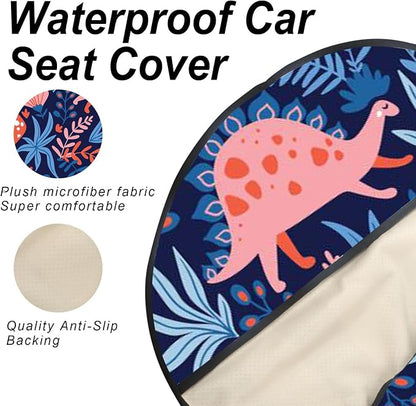 Sweat Towel Car Seat Cover Protector Front Seats for Gym Workout, Running, Swimming, Beach and Hiking, Waterproof Universal Seat Cover for Car, Trucks, Van & SUV (2, Dinosaur, Front) - Image 4