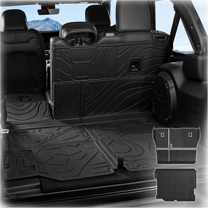 Cargo Mat for Jeep Wrangler JL Unlimited 2018-2026 Accessories | Not fit JK/4XE, Cargo Liner & Rear Seat Back Protector, All Weather TPE, Non Slip & Odorless & Scratch Proof, Quick Clean by JOULARISE