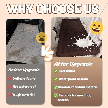 Dog Car Seat Waterproof Bed Cover Back Seat Dark Brown 23.6”x51” | Nonslip Soft Comfortabl Pet Bed Mat Car Blanket for Travel Backseat Extender Seat Covers Dog Bed for Cars Trucks and SUVs - Image 2