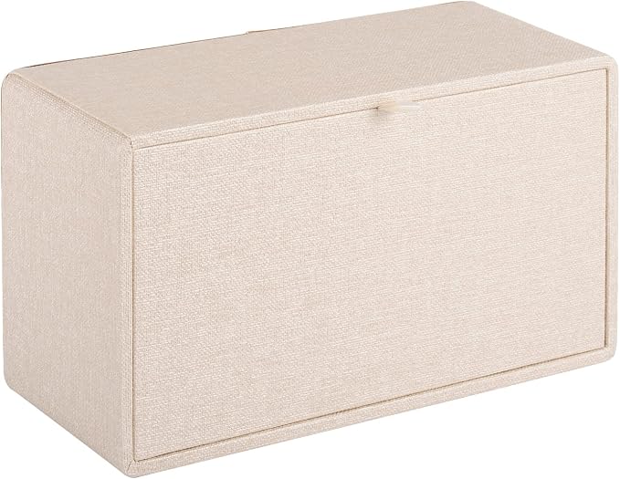 Fashion Leather Tissue Box Holder,Rectangular Tissue Box Cover for Bathroom Dresser Night Stand,Napkin Box Drawer Paper Dispenser,Home Office car Tissue Holder with Magnetic Bottom (Beige) - Image 3