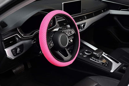 KAFEEK Elastic Stretch Steering Wheel Cover, Universal 15 Inch, Rose Red | Breathable Ice Silk Microfiber, Non-Slip Grip, Warm in Winter and Cool in Summer, Odorless - Image 7