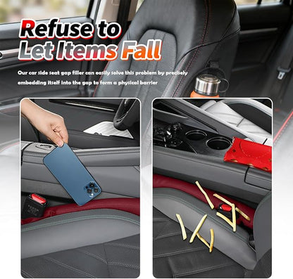 Aokdom 2026 2PCS Upgraded Car Seat Gap Filler with Fixing Ring,Elastic Car Gap Filler to Avoid Dropping Cell Phones/Keys,Essential Cars Gaps Seat Fillers Cars Accessories (Burgundy) - Image 3
