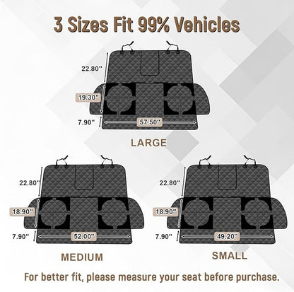 Dog Car Seat Cover for Back Seat, Heavy Duty Nonslip Car Seat Protector for Child Car Seat, Waterproof Bench Seat Cover for Dogs and Kids, Compatible with Armrest, Fits Sedan (Black) - Image 7