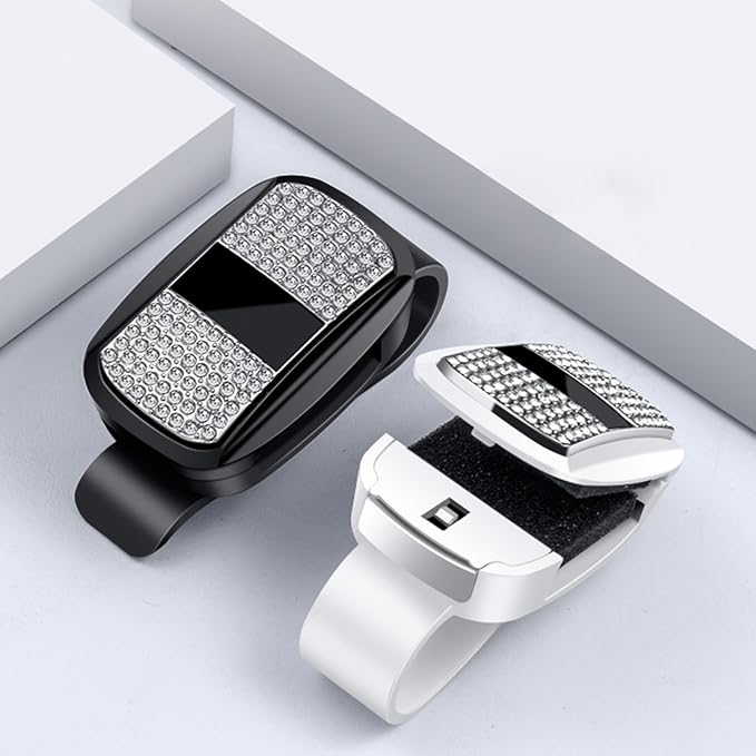 Sunglass Holder for Car Visor Clip, Push-Button Opening Car Sunglass Holder, Visor Sunglasses Holder Clip, Fits Cars, Trucks, SUVs and More (Diamond Surface Style) - Image 4