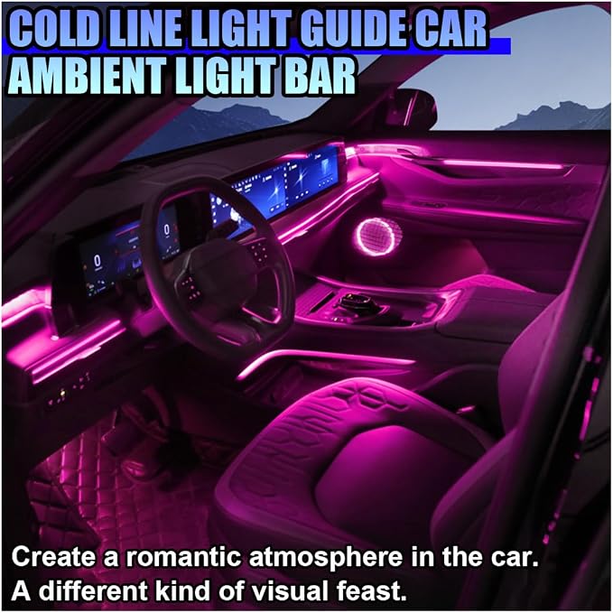 ZIMISI EL Wire Car Interior LED Strip Lights, Neon Light Strip (Pink) | 5V 16FT Car Ambient Lighting Decorations with Sewing Edge, USB Electroluminescent Car Interior Lights with Fuse Protection - Image 6