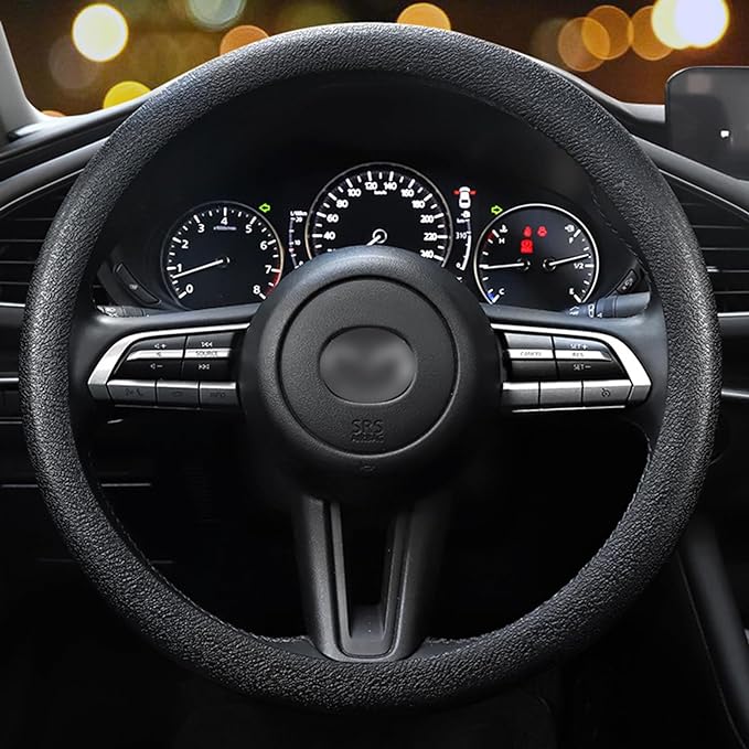 LRITER Car Steering Wheel Cover, Non-Slip Silicone Material, Multiple Color Choices, Universal Auto Parts Steering Wheel Cover, Suitable for Most Cars (Black) | Multiple Color Choices, Universal Auto Parts Steering Wheel Cover, Suitable for Most Cars by LRITER