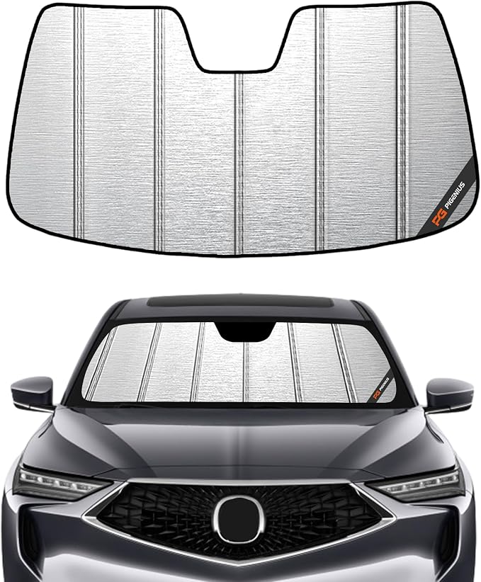 Pigenius Windshield Sunshade for Acura MDX 2014-2020, Metallic Silver Finish by Pigenius