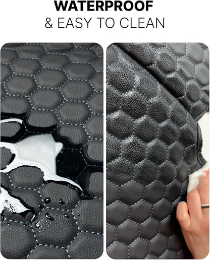 Set Seat Back Organizer & Car Seat Protector Hexy Waterproof & Non-Slip Protector for Child Car Cushion for Leather and Fabric Seats (Black Set 2) - Image 4