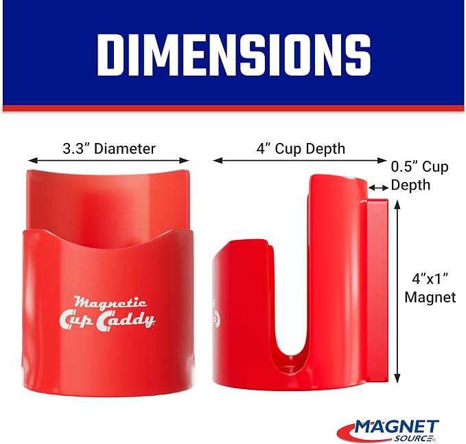 Master Magnetics Magnetic Cup Holder - Caddy for Bottles, Glasses, and Cans - Fits on Fridge, Lawnmower, Forklift, Cart, or Ladder - Heavy-Duty Magnet - Image 2