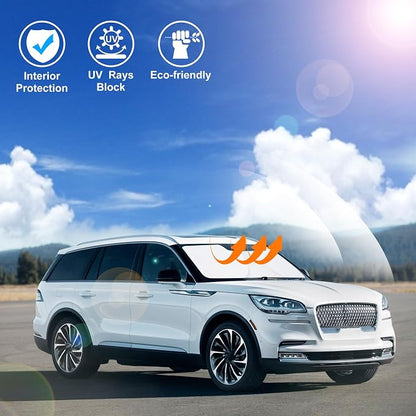 Windshield Sun Shade for 2020-2026 Lincoln Aviator Accessories | Full covered for windshield, Foldable & Durable, Block UV Rays, Reduce Heat, Easy to install, Keep Car Cooler - Image 5