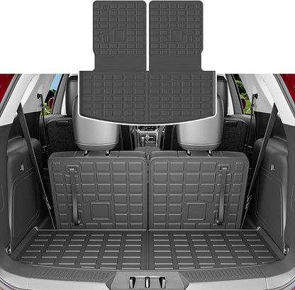 xipoqix 6&7 Seats Cargo Mat Compatible with 2020-2026 Ford Explorer | Backrest Mat Cargo Liner Trunk Mat Replacement for 2020-2026 Explorer Accessories(Trunk with Backrest Mat) by xipoqix