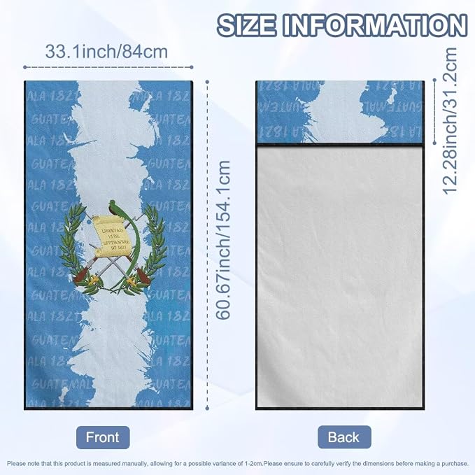 SEANATIVE Car Seat Cover Car Towel - Washable Sweat Protector for Workout, Sports Towel Cushion Cover, Women Men Dogs' Universal Seat Covers for Cars Trucks SUV, Flag of Guatemala Print - Image 7