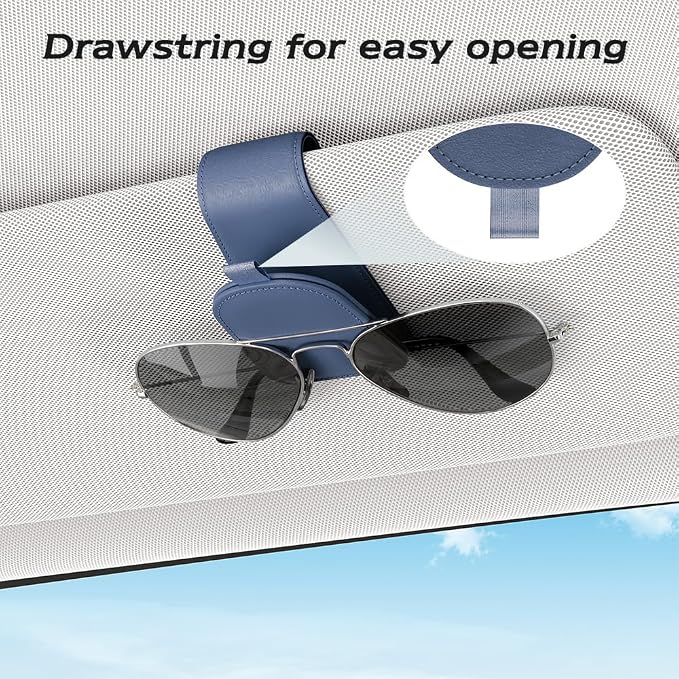 Sotfamily Magnetic Sunglass Holder for Car Visor, 2 Packs, Faux Leather | Strong Magnetism, for Most Car Visors, No Marks on Visor, Gift-Ready Packaging, Sunglass Organizer, Car Accessories for Men - Image 5