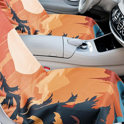 Hahafelt 1 Pack Car Seat Towel Cover with Storage Bag, Sunset Style | 63 x 32 in Car Towel Seat Cover Non Slip Waterproof, Gym Workout Swimming Running, Machine Washable Sweat Absorbent Protector - Image 4