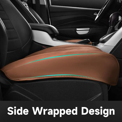 CAR PASS 2 Pack Leather Front Car Seat Covers, Bottom Seat Covers Full Wrapped with Storage Pocket, Anti-Slip Leather Seat Protectors,Waterproof Seat Cushion Pad Universal Fit Sedan SUV Truck, Brown - Image 7