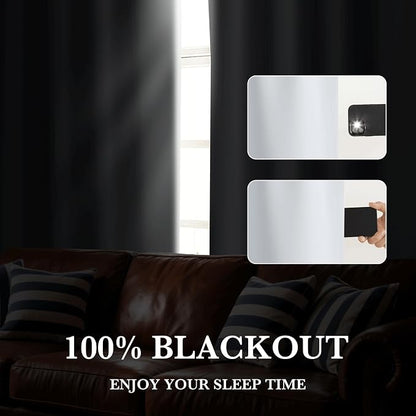 RYB HOME Short White 100% Blackout Curtains for Small Window | Thermal Insulated, Heat & UV Blocking, Total Room Darkening, Privacy, Drapes for Cafe, W29 x L36, 2 Panels - Image 3