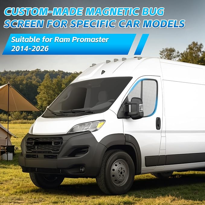 2 Pcs Magnetic Side Window Sun Shade for Ram ProMaster 14-26 | Fits ProMaster 1500 2500 3500, Easy Magnetic Install, Blackout Privacy Cover for Van Life Camper, Insulated, Foldable - Image 6