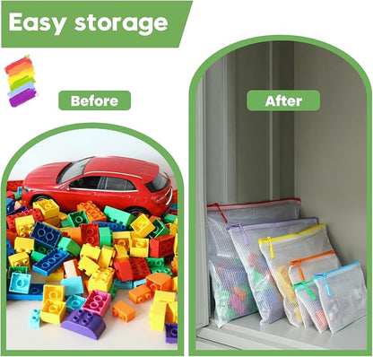 YOPCDJ 25pcs Mesh Zipper Pouch Bags for Organization,Toy Storage Bags,Clear Zipper Pouch Suitable for Travel,Classroom and Home - Image 3