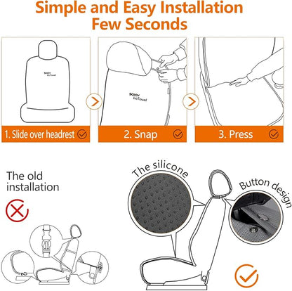 IsoTowel Car Seat Cover,Microfiber Seat Towel,with Quick-Dry Material and Non-Slip Back,Car Seat Protection for All Workouts,All-Weather(Gray) - Image 7