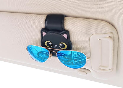 CATCH ON Cute Sunglasses Holders Organizers Accessories for Car Visor | Faux Leather Ticket Card Clip by CATCHON