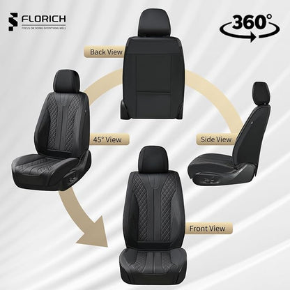FLORICH Leather Automotive Seat Covers, Waterproof Seat Covers, Black Front Car Seat Cover, Full Coverage Car Seat Covers 2 Pack Car Seat Cushion Protector Universal Fit for Most Cars SUV Trucks - Image 6