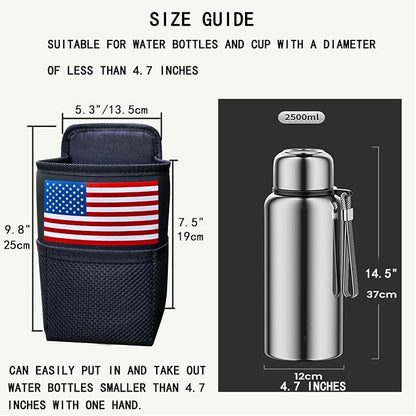 Large Car Cup Holder Expander Big Drinks Holder Bag (Black-US Flag) | Fits Large 24/36/40/46oz Water Bottles,- Universal Auto Vehicle for Cars, SUV & Truck RV's golf-carts - Image 4