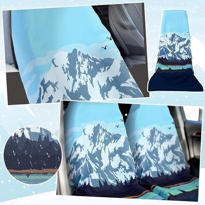 Hahafelt 2 Pack Car Seat Towel Covers Athletic Running Towel Performance Microfiber Post Workout Sweat Washable Cover Non Slip for Seat Outdoor Sport (Glacier) - Image 3