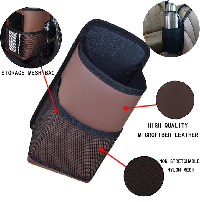 Large Car Cup Holder Expander Big Drinks Holder Bag (Black-US Flag) | Fits Large 24/36/40/46oz Water Bottles,- Universal Auto Vehicle for Cars, SUV & Truck RV's golf-carts - Image 5