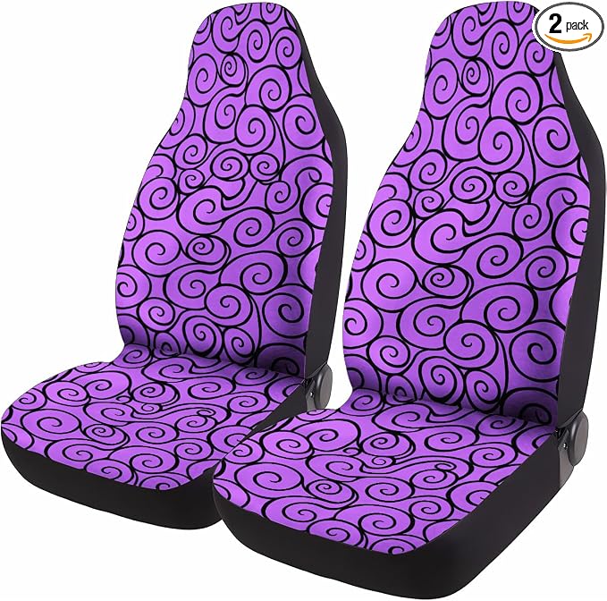GENANY Fantasy Fruit Emblems Car Seat Covers, 2-Piece Front Seat Set | 2-piece polyester front seat cover set, each 49.5 x 19.6 inches, with adjustable straps and hooks by GENANY