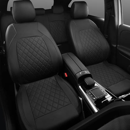 Universal Pu Leather Car Seat Covers Front Seats only, Airbag Compatible, Water-Resistant Durable Premium Vinyl, Fit for 95% Vehicles,Cars,Vans,SUV,Sedans (Luxury 2 PCS All Black) - Image 4