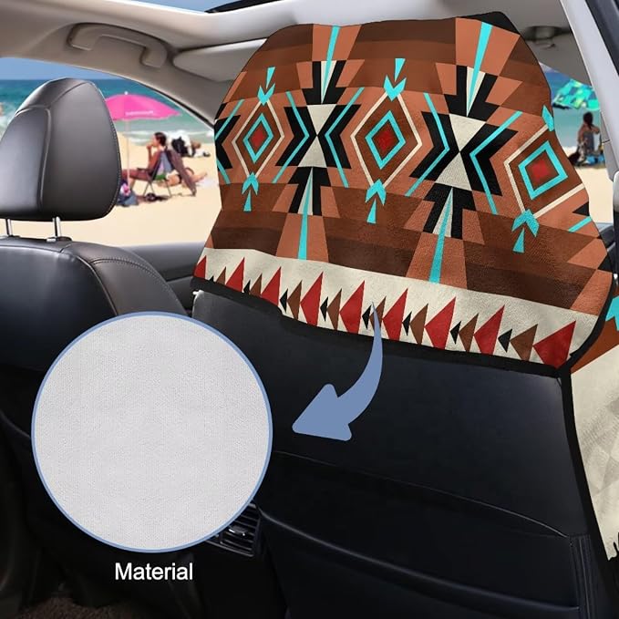 SEANATIVE Aztec Western Horse Print Car Seat Cover – Premium Sweat Towel with Storage Bag for Front Seats in Cars, Trucks, SUVs – Universal Seat Liner, Easy Install, Washable, Breathable Fabric - Image 6