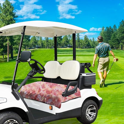 YOKYHOM Golf Cart Seat Covers for 2 & 4 Passenger Carts, Thick Short Plush with Non-Slip Backing, Ultra Soft Seat Towel Blanket, Fits EZGO, Club Car, Yamaha, 51"x30.5", Colorful Red - Image 6