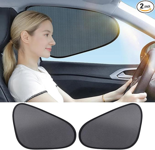 2 Pack Car Window Shades, Mesh Static Adsorption Side Window Sunshade, Anti-UV Glare Heat Protection, Foldable Universal Fit for Cars SUV Van，Before by Unknown