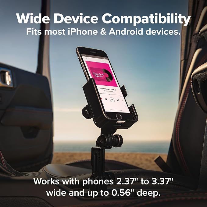 WeatherTech CupFone with Extension – Adjustable, Universal Cup Holder Cell Phone Mount Car & Truck Accessory – Best Design for iPhone & Smartphone Charging – Turquoise Metal Knobs - Image 6