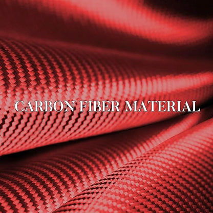 Carbon Fiber Steering Wheel Cover Universal 3pcs Protector Matte Red - Image 2