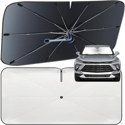 Windshield Sun Shade Umbrella for Chevrolet Blazer 2019-2026 Front Window | Heat-Reflective Window Shade, Umbrella Sunshade Cover Blocks Heat, Protects Interior, Vehicle-Specific Precision Fit by Fshaanys