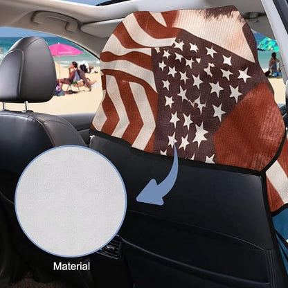 SEANATIVE Patriotic Car Seat Towel Covers - Breathable Sweat Absorbing Automotive Seat Protectors for Gym, Camping & Pet Transport (Fits SUV/Truck), 250 Years Eagle Print - Image 6