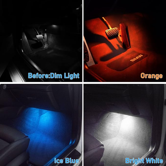 Jaronx for BMW LED Footwell Ambient Light 3' F30, 4' F32, X3 F25, X4 F26 | 5' F10, 7' F01, 1' F20, 2' F22, Under Dash Ambient Lights Interior LED Atmosphere Lighting - Image 4