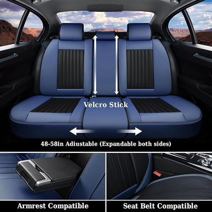 Coverado Car Seat Covers Full Set, Car Seat Protector Car Seat Cushion, Nappa Leather Seat Covers for Cars, Front and Back Seat Protectors Cushions Universal Fit for Most Cars Vehicles(Pink&Grey) - Image 6