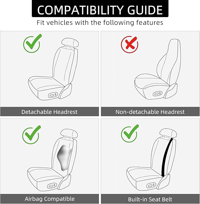 BEITK 2 Pack Waterproof Front Car Seat Covers for Car Truck SUV Beige | PU Leather, Scratch-resistant, Sideless Design, Universal Fit, with Storage Pockets and Seat Belt Pads, Easy to Install - Image 6