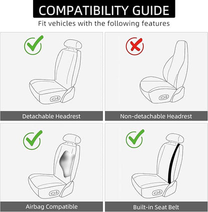 BEITK 1 Pack Waterproof Front Car Seat Cover for Car Truck SUV Beige | PU Leather, Scratch-resistant, Sideless Design, Universal Fit, with Storage Pocket and Seat Belt Pad, Easy to Install - Image 6