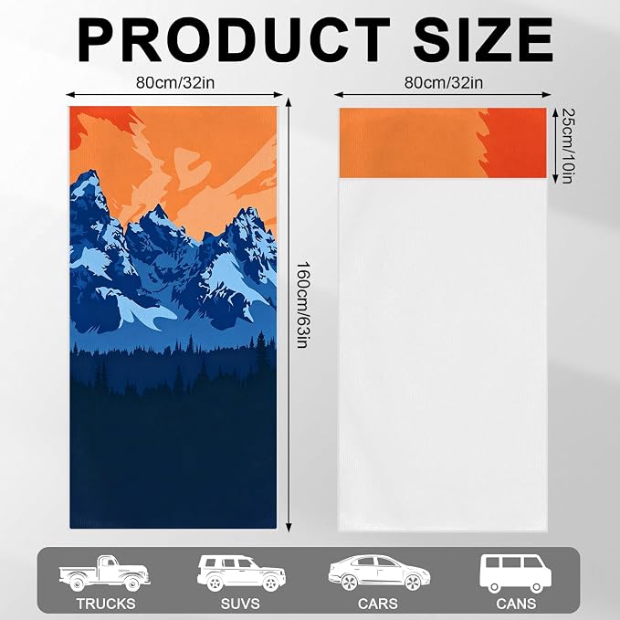 2 Pack Car Towels Seat Cover with Storage Bag, Multifunctional Microfiber Towel for Gym Outdoor Sport Running,Picnic, Beach, Pet Dog Travel,Fits Car SUV Truck (Glacier Dusk) - Image 3