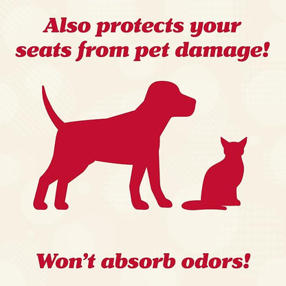 Lusso Gear Car Seat Protector - Waterproof Seat Covers for Infant & Cars - Non-Slip 8-Layer Protector - Rear Shield with Mesh Pockets - Black with Red Stitching, Universal Fit - Image 9