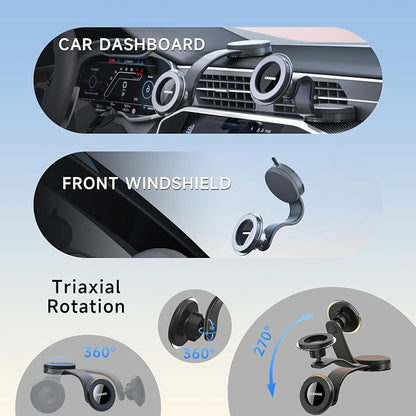 Magnetic Phone Holder for Car, for Magsafe Car Mount with Flexible Grip Bendable Arm, Vacuum Suction Cup Phone Mount -108LBS, Car Accessories for iPhone 17 Pro Max/16/15/14/13/12 Series - Image 5