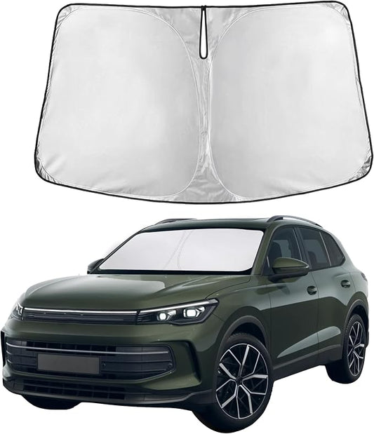 Autovir Windshield Sun Shade Fit for 2018-2023 2024 2025 Volkswagen Tiguan | Sunshade, Front Car Window Shades Sun Visor, Blocks UV Rays & Heat, Car Accessories by Autovir