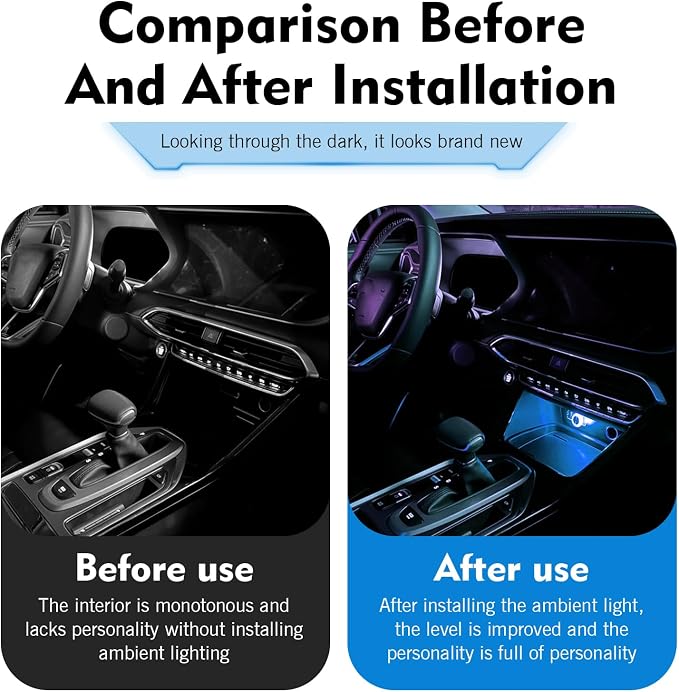 1 PC USB LED Car Interior Atmosphere Lamp, Plug and Play Portable Mini Car Night Ambient Light, Auto Dashboard Decoration Accessories for Most Cars, SUVs, Trucks (Blue) - Image 6