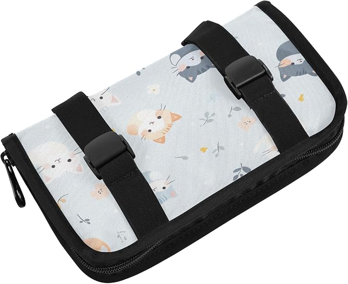 Car Tissue Holder Napkin Dispenser Box Storage Case Sun Visor Mask Holders with Adjustable Straps Reusable Refillable Cute Cats - Image 2