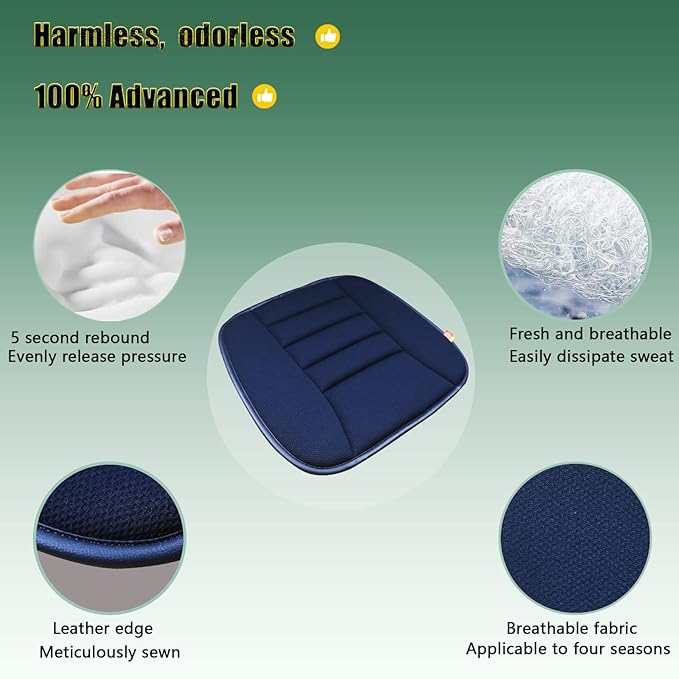 Car Seat Cushion Pad for Home Use Car Driver Seat Office Chair Memory Foam Seat Cushion - Image 3