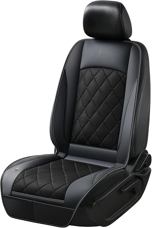 [2026 Upgrade] Cooling Car Seat Cover Ventilated Seat Cushion Summer Driving 12V-24V Ventilated Car Seat Cushion with 2 Powerful Turbo Fans with 3-Speed Adjustable Universal Fit Most Car-Slight Black by FLORICH